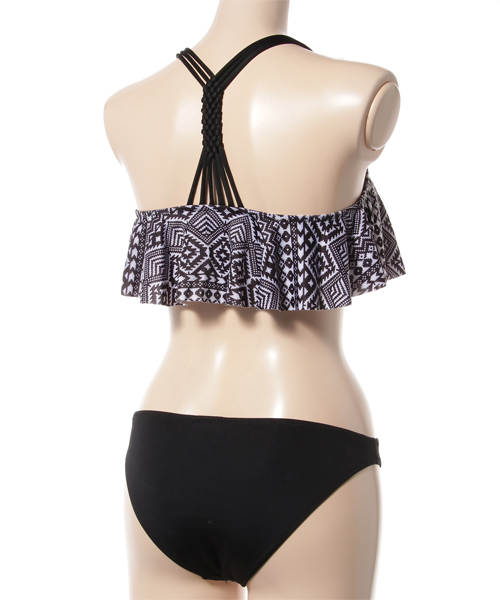 KOBE LETTUCE（コウベレタス）の「胸元フリルでボリュームUP♪[無地/パイナップル/トライバル柄]Yバックストラップフリルキャミビキニ/水着[S104]（水着・レディース・その他1/その他2/その他3/ピンク/オフホワイト/ブラック・ONE SIZE）」の7枚目の写真