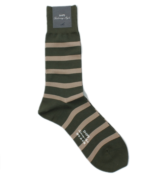 SHIPS(シップス)の「SD: ボーダー ソックス(ソックス/靴下・メンズ・グレー/チャコールグレー/ブラック/ブラウン/オリーブ/ネイビー・ONE SIZE)」の5枚目の写真