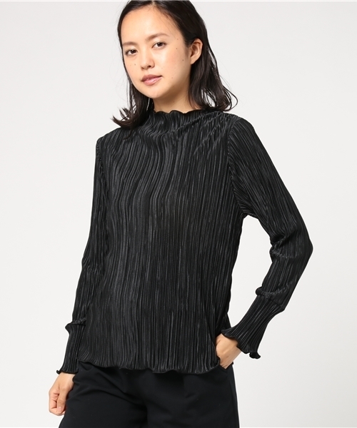 merlot plus(メルロープリュス)の「プリーツボートネックトップス1066(Tシャツ/カットソー・レディース・ベージュ/キャメル/ブラック/パープル/ピンク・FREE)」の13枚目の写真