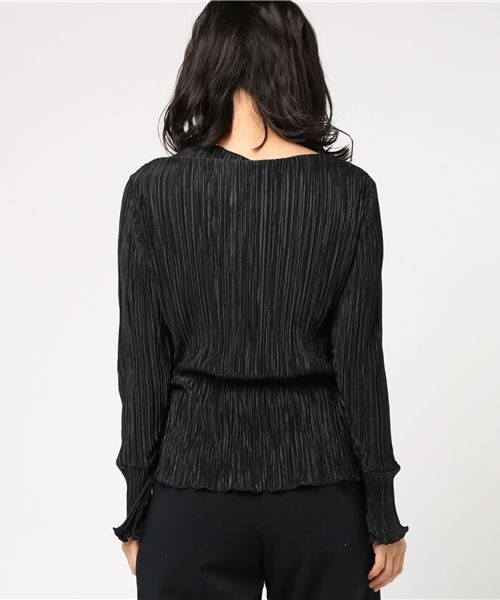 merlot plus(メルロープリュス)の「プリーツボートネックトップス1066(Tシャツ/カットソー・レディース・ベージュ/キャメル/ブラック/パープル/ピンク・FREE)」の8枚目の写真