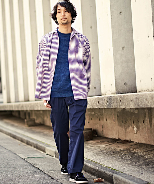 CIAOPANIC（チャオパニック）の「ストライプギャザーシャツ（シャツ/ブラウス・メンズ・ネイビー/イエロー/ブルー・SMALL/MEDIUM/LARGE）」の8枚目の写真