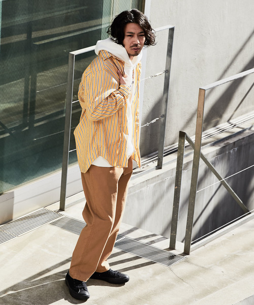 CIAOPANIC（チャオパニック）の「ストライプギャザーシャツ（シャツ/ブラウス・メンズ・ネイビー/イエロー/ブルー・SMALL/MEDIUM/LARGE）」の14枚目の写真