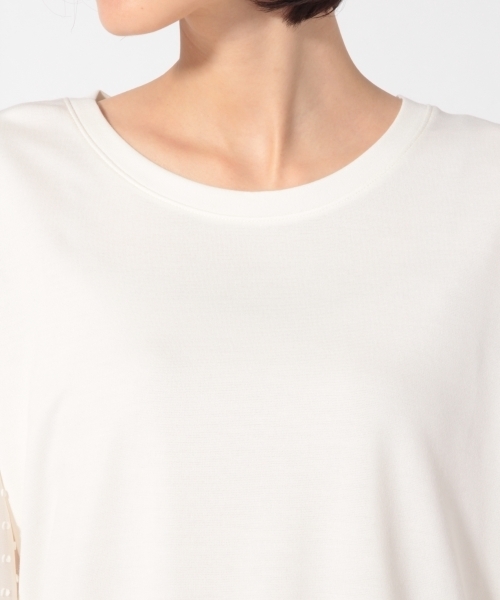 LOWRYS FARM（ローリーズファーム）の「ソデシフォンドットプルオーバー　788895 （Tシャツ/カットソー・レディース・ネイビー/オフホワイト/ブラック・LARGE/MEDIUM）」の8枚目の写真