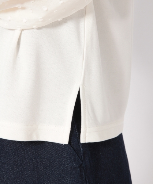 LOWRYS FARM（ローリーズファーム）の「ソデシフォンドットプルオーバー　788895 （Tシャツ/カットソー・レディース・ネイビー/オフホワイト/ブラック・LARGE/MEDIUM）」の10枚目の写真