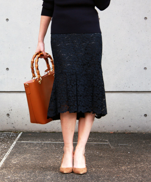 Liesse（リエス）の「ラッセルレースマーメイドスカート（スカート・レディース・イエロー/ネイビー・L/M/S）」の2枚目の写真