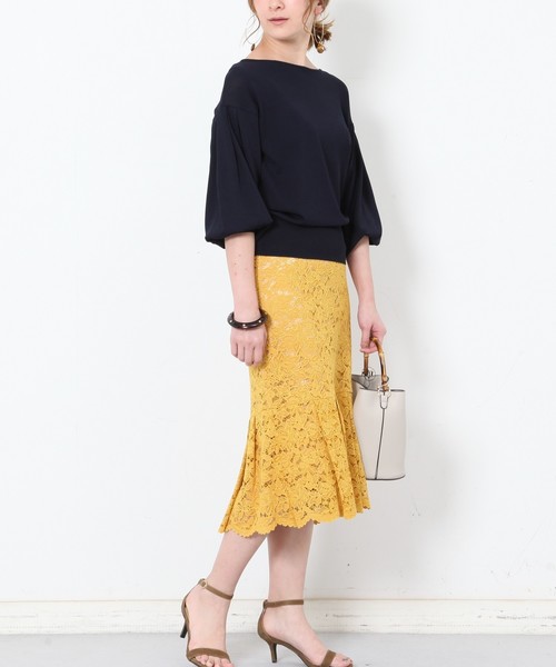 Liesse（リエス）の「ラッセルレースマーメイドスカート（スカート・レディース・イエロー/ネイビー・L/M/S）」の12枚目の写真