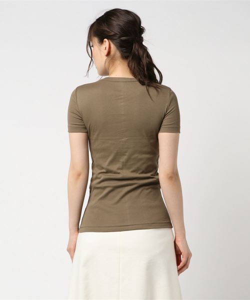 PETIT BATEAU（プチバトー）の「クルーネック半袖Ｔシャツ（Tシャツ/カットソー・レディース・カーキブラウン・SMALL/MEDIUM/X-SMALL）」の2枚目の写真