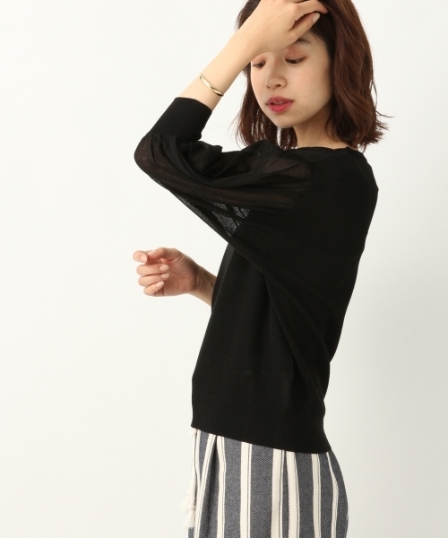 A part by（アパートバイ）の「16GRyPoシースルーBN6S　798506（ニット/セーター・レディース・ライトグレー/ブラック/ベージュ・FREE）」の6枚目の写真