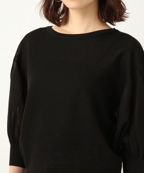 A part by（アパートバイ）の「16GRyPoシースルーBN6S　798506（ニット/セーター・レディース・ライトグレー/ブラック/ベージュ・FREE）」の9枚目の写真