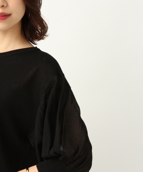 A part by（アパートバイ）の「16GRyPoシースルーBN6S　798506（ニット/セーター・レディース・ライトグレー/ブラック/ベージュ・FREE）」の10枚目の写真