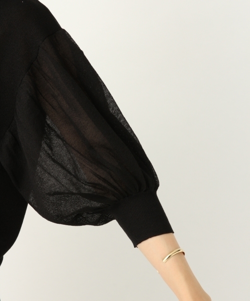 A part by（アパートバイ）の「16GRyPoシースルーBN6S　798506（ニット/セーター・レディース・ライトグレー/ブラック/ベージュ・FREE）」の11枚目の写真