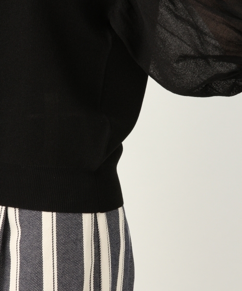 A part by（アパートバイ）の「16GRyPoシースルーBN6S　798506（ニット/セーター・レディース・ライトグレー/ブラック/ベージュ・FREE）」の12枚目の写真