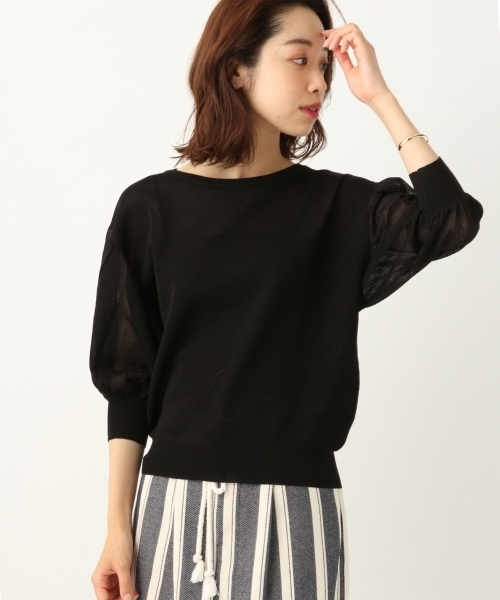 A part by（アパートバイ）の「16GRyPoシースルーBN6S　798506（ニット/セーター・レディース・ライトグレー/ブラック/ベージュ・FREE）」の18枚目の写真