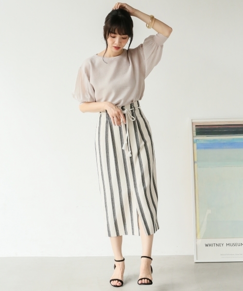 A part by（アパートバイ）の「16GRyPoシースルーBN6S　798506（ニット/セーター・レディース・ライトグレー/ブラック/ベージュ・FREE）」の14枚目の写真