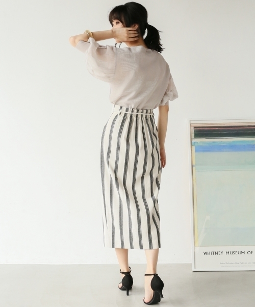 A part by（アパートバイ）の「16GRyPoシースルーBN6S　798506（ニット/セーター・レディース・ライトグレー/ブラック/ベージュ・FREE）」の15枚目の写真