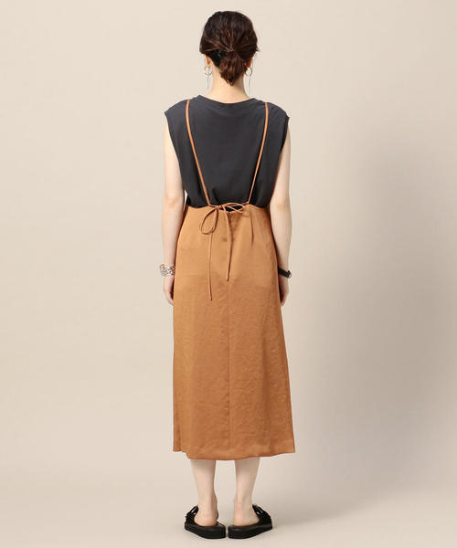 BEAUTY&YOUTH UNITED ARROWS（ビューティーアンドユースユナイテッドアローズ）の「BY サテンキャミソールワンピース -手洗い可能- ◆（ワンピース・レディース・ブラウン/ワインレッド/ブラック・FREE）」の7枚目の写真