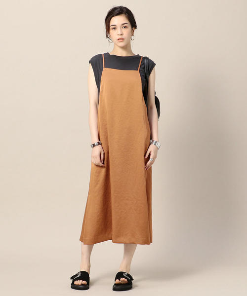 BEAUTY&YOUTH UNITED ARROWS（ビューティーアンドユースユナイテッドアローズ）の「BY サテンキャミソールワンピース -手洗い可能- ◆（ワンピース・レディース・ブラウン/ワインレッド/ブラック・FREE）」の8枚目の写真