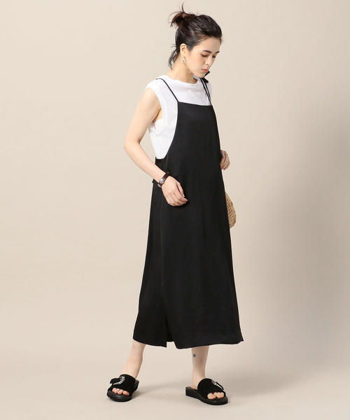 BEAUTY&YOUTH UNITED ARROWS（ビューティーアンドユースユナイテッドアローズ）の「BY サテンキャミソールワンピース -手洗い可能- ◆（ワンピース・レディース・ブラウン/ワインレッド/ブラック・FREE）」の18枚目の写真