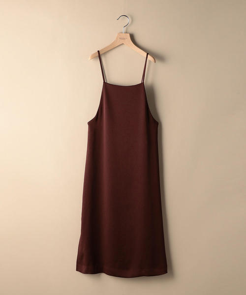 BEAUTY&YOUTH UNITED ARROWS（ビューティーアンドユースユナイテッドアローズ）の「BY サテンキャミソールワンピース -手洗い可能- ◆（ワンピース・レディース・ブラウン/ワインレッド/ブラック・FREE）」の6枚目の写真