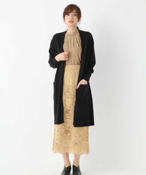 GLOBAL WORK（グローバルワーク）の「レースナロースカート/808102（スカート・レディース・ブラック/ベージュ/カーキ・MEDIUM/LARGE）」の12枚目の写真