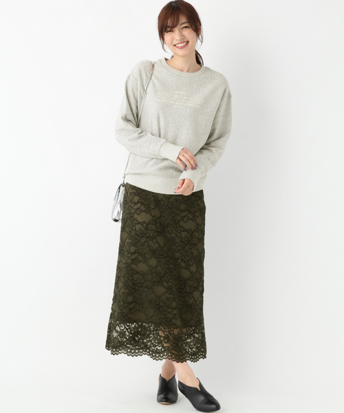 GLOBAL WORK（グローバルワーク）の「レースナロースカート/808102（スカート・レディース・ブラック/ベージュ/カーキ・MEDIUM/LARGE）」の14枚目の写真