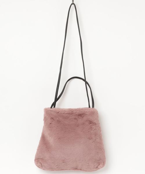 KOBE LETTUCE（コウベレタス）の「ボア＆エコファー2wayショルダーバッグ（ショルダーバッグ・レディース・ブラック/ベージュ/グレー/ピンク/アイボリー/ホワイト系その他/レオパード/ブラウン系その他・FREE）」の9枚目の写真