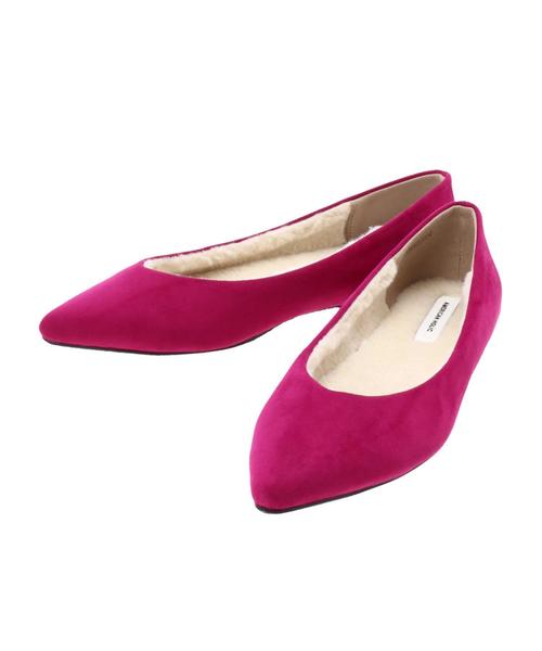 AMERICAN HOLIC（アメリカンホリック）の「ボアフラットポインテッドパンプス（パンプス・レディース・マスタード/ダークネイビー/ピンク/グレー・S/M/L）」の6枚目の写真