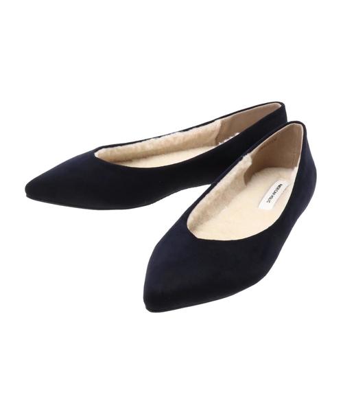 AMERICAN HOLIC（アメリカンホリック）の「ボアフラットポインテッドパンプス（パンプス・レディース・マスタード/ダークネイビー/ピンク/グレー・S/M/L）」の8枚目の写真