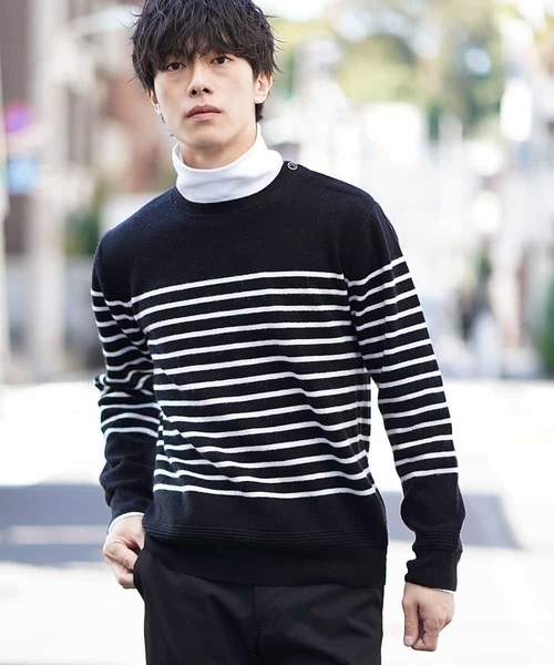 MK MICHEL KLEIN HOMME （エムケーミッシェルクランオム）の「ニット（ハーフミラノ）（ニット/セーター・メンズ・ホワイト/ブラック/ネイビー・46/48/40/51）」の3枚目の写真