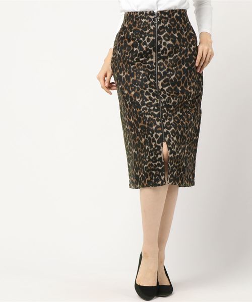 YECCA VECCA（イェッカヴェッカ）の「・レオパードZipスカート（スカート・レディース・ベージュ/ブルー・FREE）」の9枚目の写真