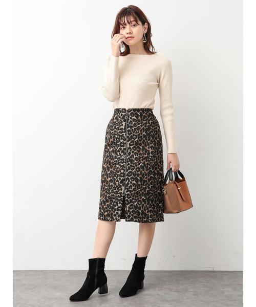 YECCA VECCA（イェッカヴェッカ）の「・レオパードZipスカート（スカート・レディース・ベージュ/ブルー・FREE）」の5枚目の写真