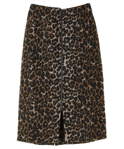 YECCA VECCA（イェッカヴェッカ）の「・レオパードZipスカート（スカート・レディース・ベージュ/ブルー・FREE）」の4枚目の写真