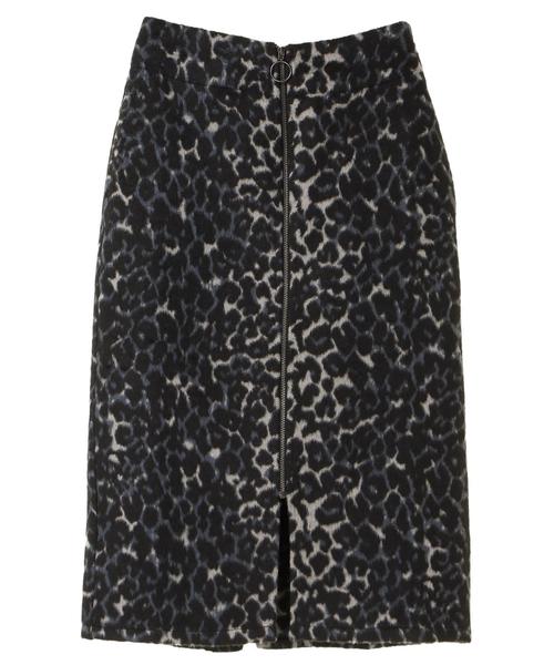 YECCA VECCA（イェッカヴェッカ）の「・レオパードZipスカート（スカート・レディース・ベージュ/ブルー・FREE）」の3枚目の写真