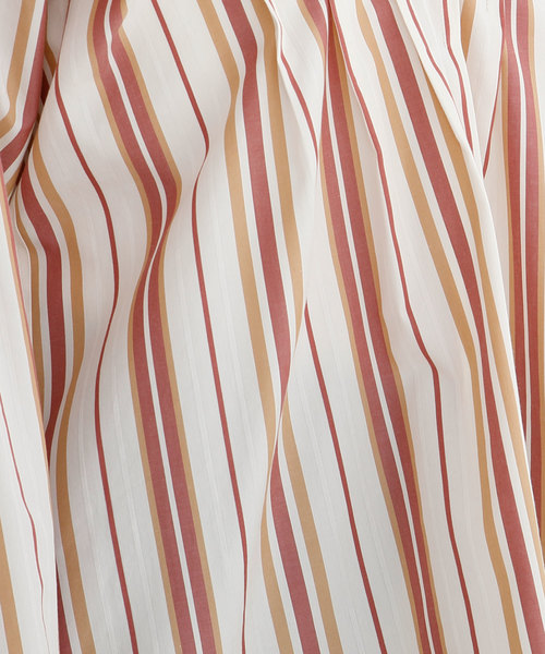 Munich(ミューニック)の「コットンキュプラストライプキーネックシャツ(シャツ/ブラウス・レディース・ベージュ/オフホワイト・FREE)」の14枚目の写真