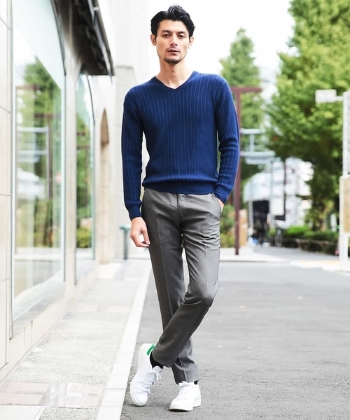 MICHEL KLEIN HOMME (ミッシェルクランオム)の「パンツ(FORMOZAバーズアイ スラックス)(その他パンツ・メンズ・チャコールグレー/ネイビー/グレー・46/48)」の16枚目の写真