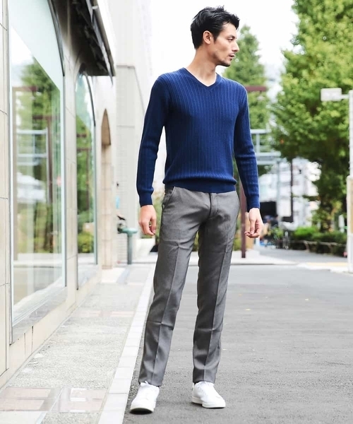 MICHEL KLEIN HOMME (ミッシェルクランオム)の「パンツ(FORMOZAバーズアイ スラックス)(その他パンツ・メンズ・チャコールグレー/ネイビー/グレー・46/48)」の17枚目の写真