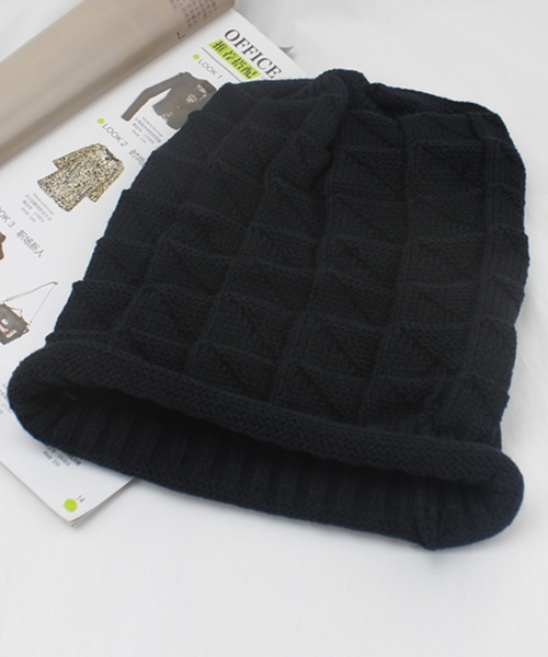 DAY CLOSET（デイ クローゼット）の「レディース シンプルニット帽（ニットキャップ/ビーニー・レディース・ブラック/ブラウン/グレー/ベージュ/レッド/パープル/ネイビー・ONE SIZE）」の9枚目の写真