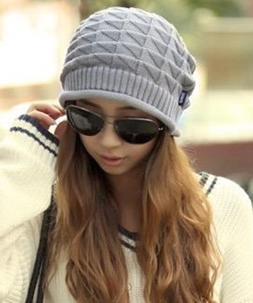 DAY CLOSET（デイ クローゼット）の「レディース シンプルニット帽（ニットキャップ/ビーニー・レディース・ブラック/ブラウン/グレー/ベージュ/レッド/パープル/ネイビー・ONE SIZE）」の16枚目の写真