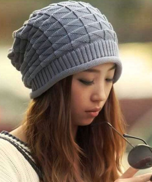 DAY CLOSET（デイ クローゼット）の「レディース シンプルニット帽（ニットキャップ/ビーニー・レディース・ブラック/ブラウン/グレー/ベージュ/レッド/パープル/ネイビー・ONE SIZE）」の17枚目の写真