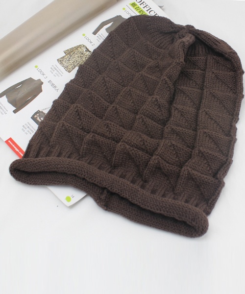 DAY CLOSET（デイ クローゼット）の「レディース シンプルニット帽（ニットキャップ/ビーニー・レディース・ブラック/ブラウン/グレー/ベージュ/レッド/パープル/ネイビー・ONE SIZE）」の8枚目の写真