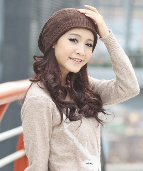 DAY CLOSET（デイ クローゼット）の「レディース シンプルニット帽（ニットキャップ/ビーニー・レディース・ブラック/ブラウン/グレー/ベージュ/レッド/パープル/ネイビー・ONE SIZE）」の11枚目の写真