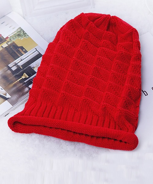 DAY CLOSET（デイ クローゼット）の「レディース シンプルニット帽（ニットキャップ/ビーニー・レディース・ブラック/ブラウン/グレー/ベージュ/レッド/パープル/ネイビー・ONE SIZE）」の15枚目の写真