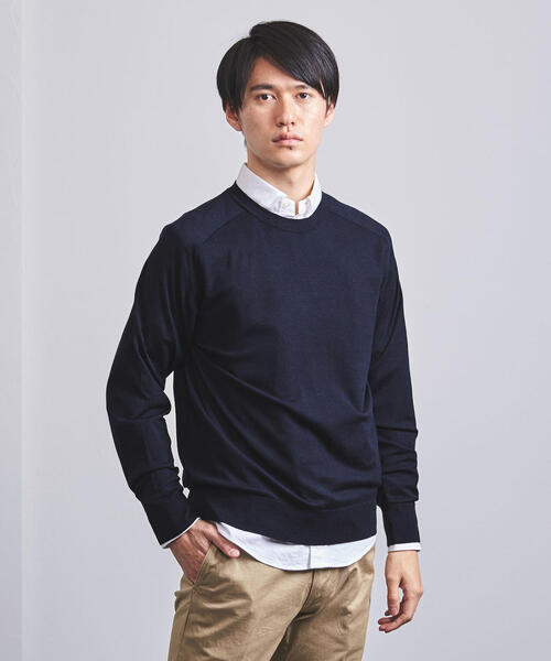 UNITED ARROWS（ユナイテッドアローズ）の「UASB ウール シルク ハイゲージ クルーネック（ニット/セーター・メンズ・オレンジ系その他/ダークグリーン/ネイビー・MEDIUM/X-LARGE/LARGE/SMALL）」の3枚目の写真