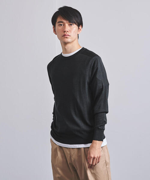 UNITED ARROWS（ユナイテッドアローズ）の「UASB ウール シルク ハイゲージ クルーネック（ニット/セーター・メンズ・オレンジ系その他/ダークグリーン/ネイビー・MEDIUM/X-LARGE/LARGE/SMALL）」の2枚目の写真