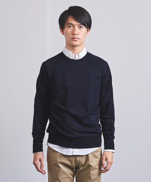 UNITED ARROWS（ユナイテッドアローズ）の「UASB ウール シルク ハイゲージ クルーネック（ニット/セーター・メンズ・オレンジ系その他/ダークグリーン/ネイビー・MEDIUM/X-LARGE/LARGE/SMALL）」の9枚目の写真