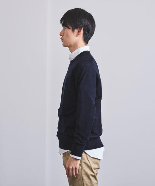 UNITED ARROWS（ユナイテッドアローズ）の「UASB ウール シルク ハイゲージ クルーネック（ニット/セーター・メンズ・オレンジ系その他/ダークグリーン/ネイビー・MEDIUM/X-LARGE/LARGE/SMALL）」の12枚目の写真