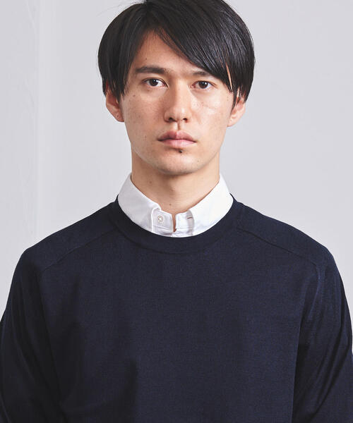 UNITED ARROWS（ユナイテッドアローズ）の「UASB ウール シルク ハイゲージ クルーネック（ニット/セーター・メンズ・オレンジ系その他/ダークグリーン/ネイビー・MEDIUM/X-LARGE/LARGE/SMALL）」の14枚目の写真