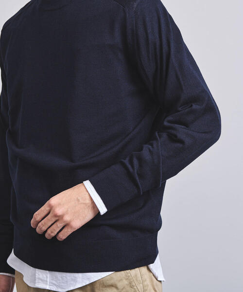 UNITED ARROWS（ユナイテッドアローズ）の「UASB ウール シルク ハイゲージ クルーネック（ニット/セーター・メンズ・オレンジ系その他/ダークグリーン/ネイビー・MEDIUM/X-LARGE/LARGE/SMALL）」の15枚目の写真