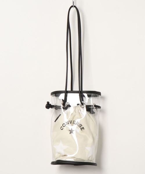 JUGLANS(ユグランス)の「Clear Drawstring Bag(ショルダーバッグ)」|ホワイト