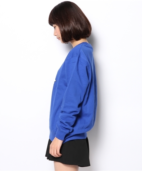 WEGO（ウィゴー）の「WEGO/ヒューマンプリントスウェット（スウェット・レディース・オフホワイト/ブルー/ネイビー/レッド/杢グレー・FREE）」の6枚目の写真